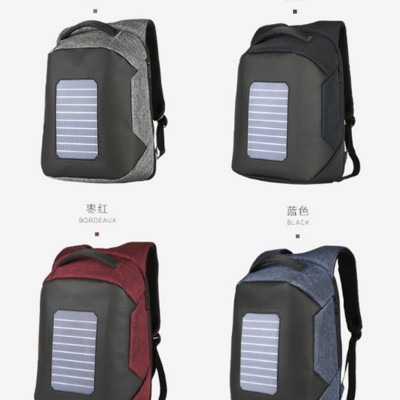 Factory wholesale travel waterproof laptop usb solar power panel charger backpack