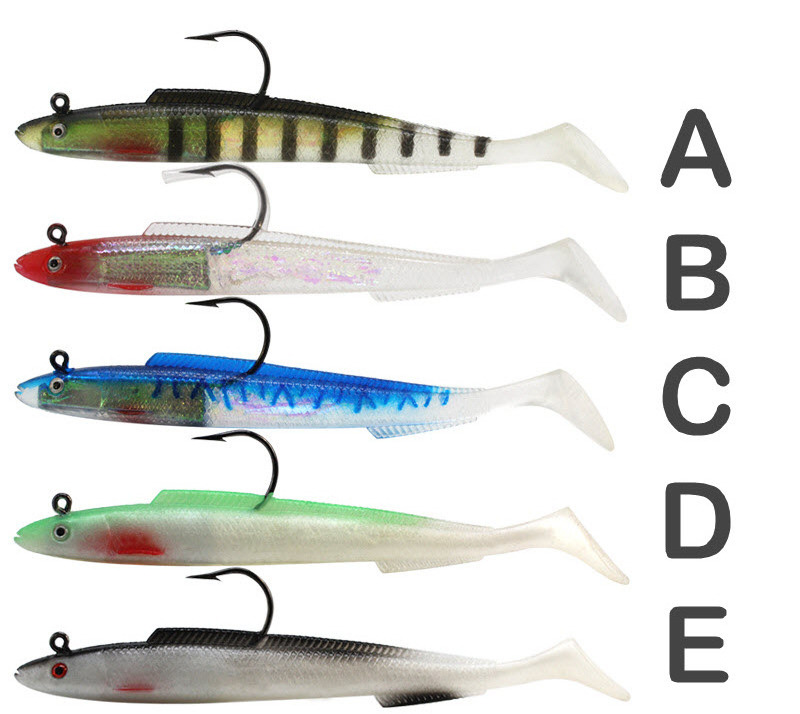 Soft Bait 10g 30g Eel T-Tail Jigging Lure with Proof Hooks Snig Head Jig Wobbler Fishing Tackle for River Lake Stream