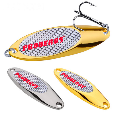 SaltWater Fish  3-60gram Fishing Spoon Metal Gold Silver Color Spoon Lures for Trout with Treble Hook