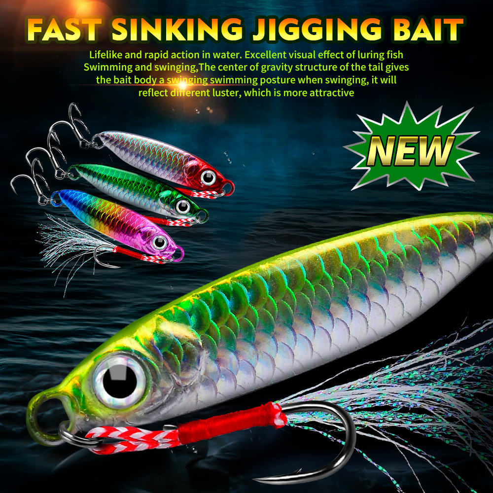 Metal Jig Lure 7-30g Saltwater jig Artificial Bait Fast Sinking Casting Jigging Bait Fishing Lures Metal