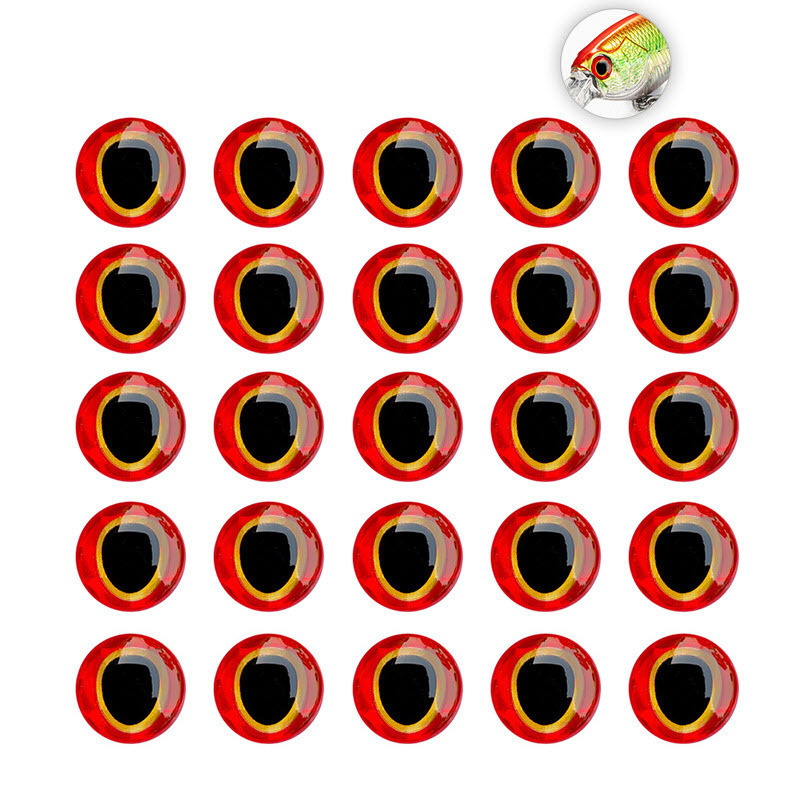 Fishing Lure Eyes 3mm-6mm Assorted 3d Eyes Simulation Laser Artificial Fish Eyes for DIY Fishing Lure