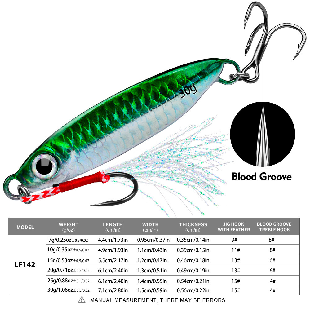 Metal Jig Lure 7-30g Saltwater jig Artificial Bait Fast Sinking Casting Jigging Bait Fishing Lures Metal