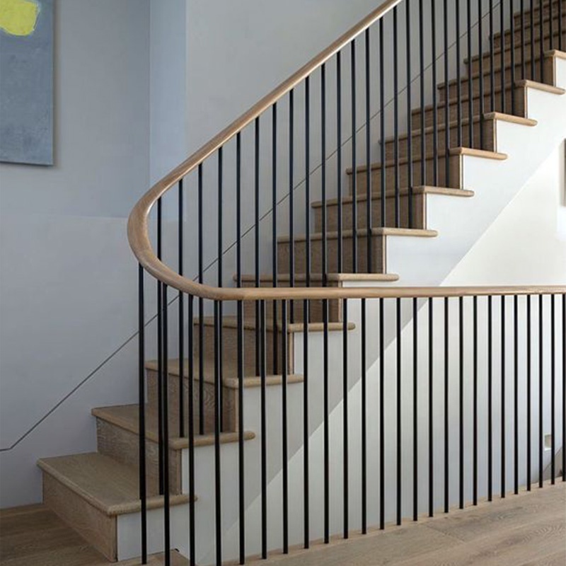 VIKO Simple Wrought Iron Interior Stairs Railings Design Mono Stringer Stairs