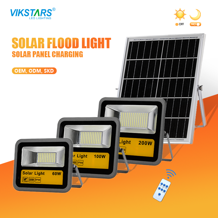 Wholesale price led flood light solar panel long-distanceg digital display spotlight movable and portable led flood lamp solar