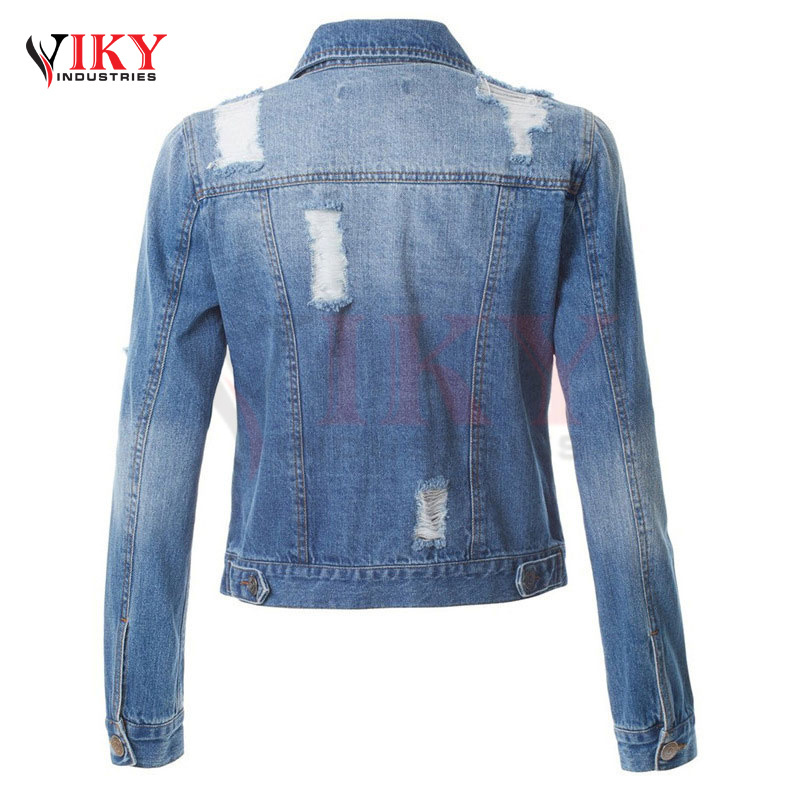 Manufacturers Custom Denim Jeans Jacket For Men Button Up Plus Size Jacket Jeans