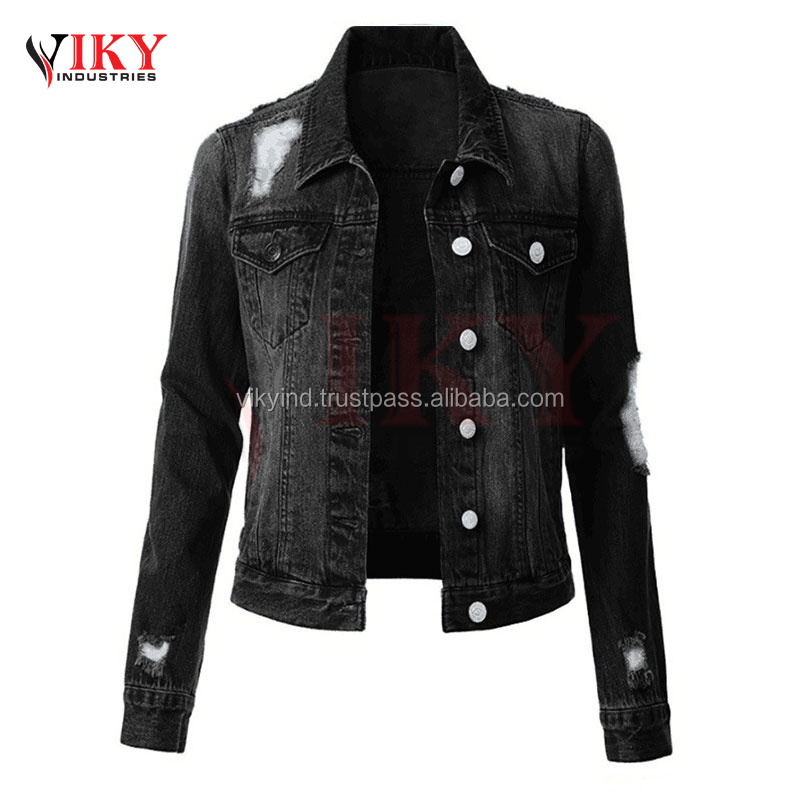 Manufacturers Custom Denim Jeans Jacket For Men Button Up Plus Size Jacket Jeans