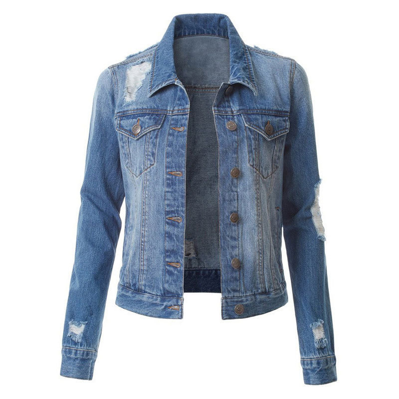 Manufacturers Custom Denim Jeans Jacket For Men Button Up Plus Size Jacket Jeans