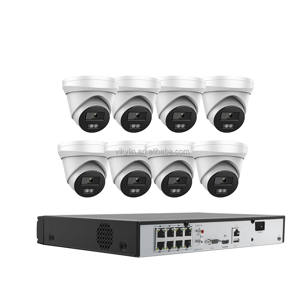 HIK-Conect app 5mp 4k 8mp 4ch  8ch 16 Channel HD AI Ip Poe Nvr Home Outdoor Security Camera Surveillance Cctv System Kit