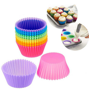 Custom Reusable Standard Size Non-stick Cake Baking Muffin Cups Molds Silicone Cupcake Liner