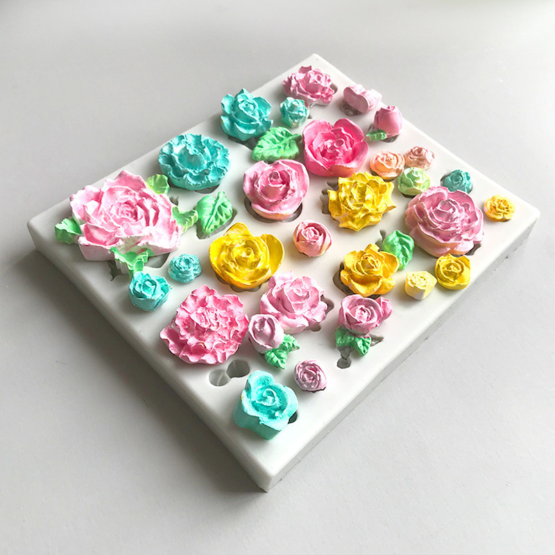 Roses Flower Fondant Mold Candy Silicone Mold for Sugar craft Cake Decoration chocolate mold silicone