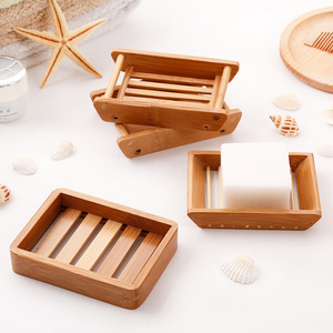 Eco Friendly Hotel non-slip Draining Bamboo Wooden Soap Dish