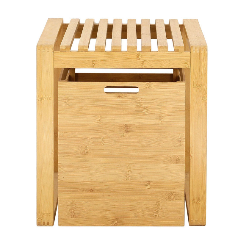 Bamboo Storage Bench with Storage Boxes,Shoe Cabinet Storage Unit Bench Dressing Room and Bathroom Stand