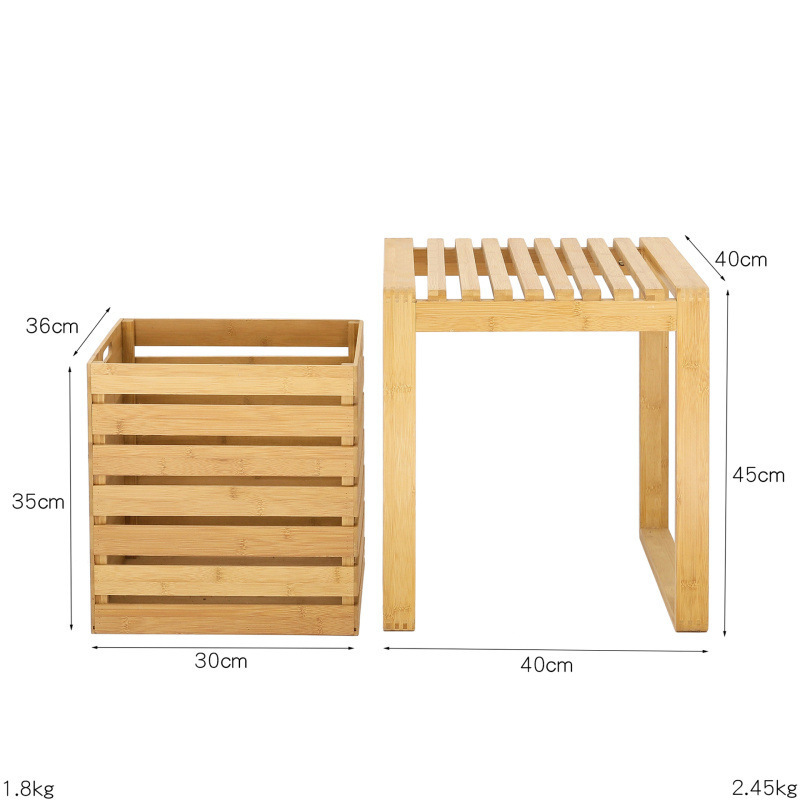 Bamboo Storage Bench with Storage Boxes,Shoe Cabinet Storage Unit Bench Dressing Room and Bathroom Stand