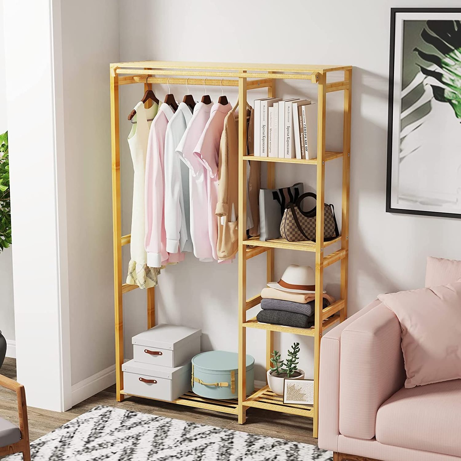 Bamboo Open Wardrobe clothes rack