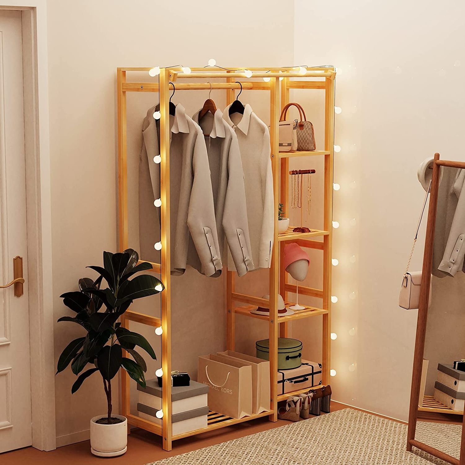 Bamboo Open Wardrobe clothes rack