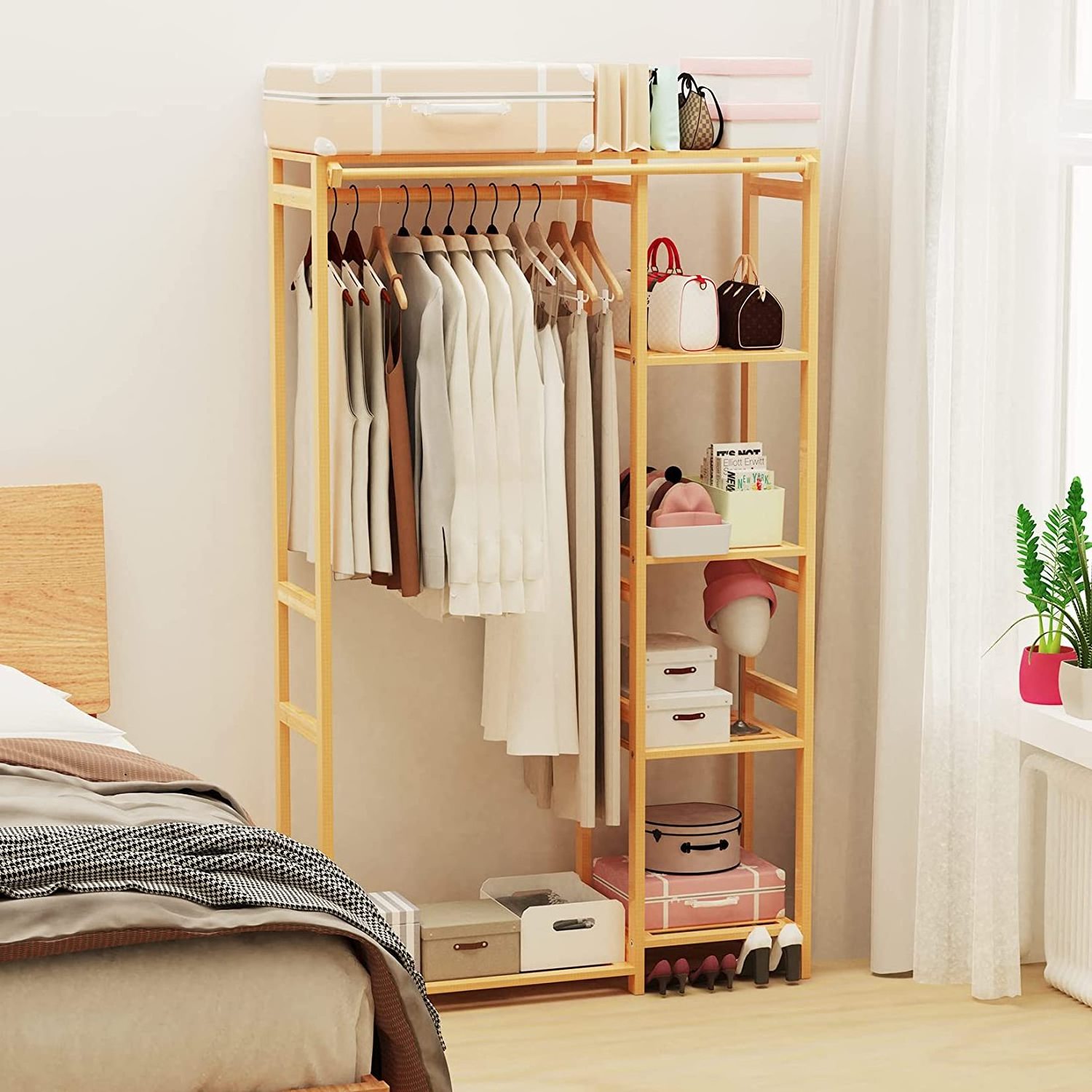 Bamboo Open Wardrobe clothes rack