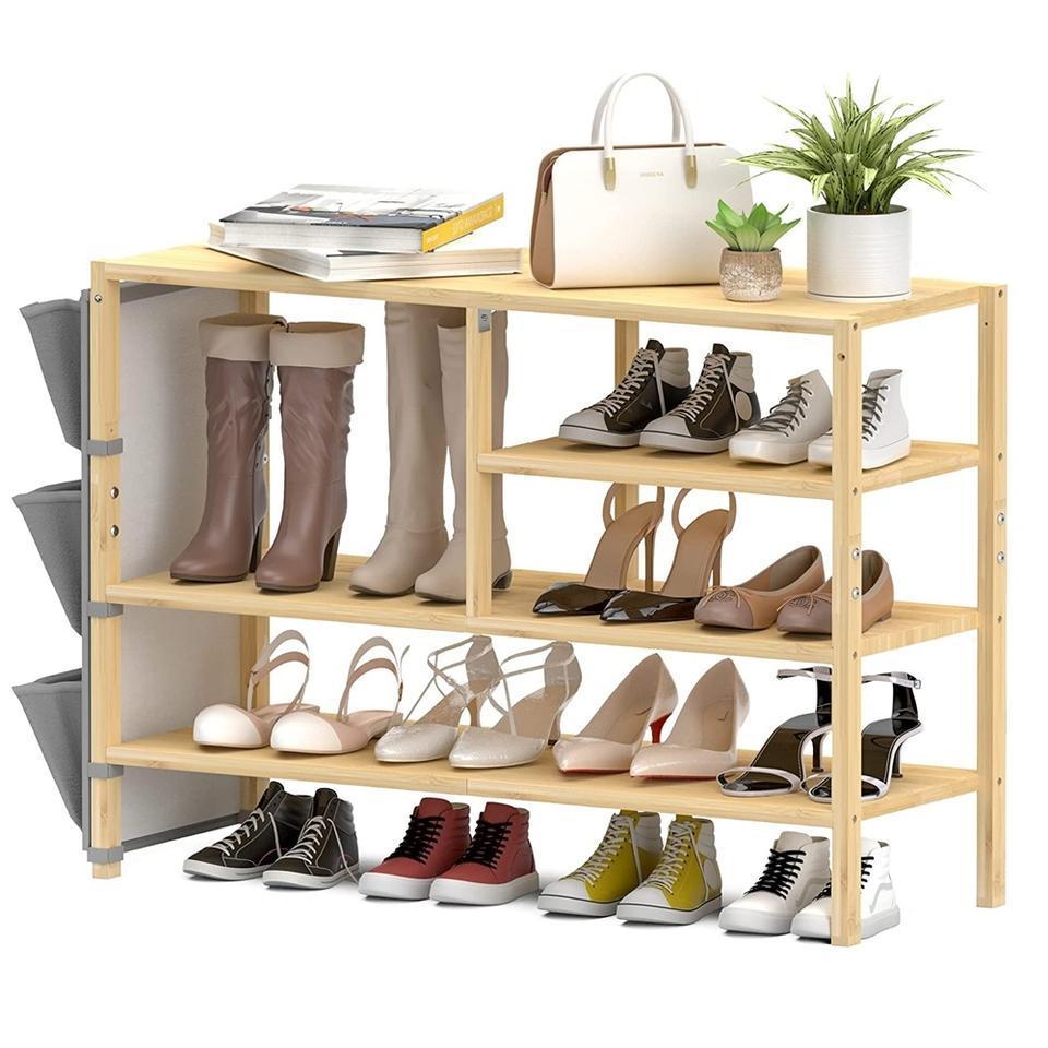 Modern Furniture Shoe Cabinet for Entrance Sturdy Boots Shoes Storage Rack for Bedroom Bamboo Shoe Rack