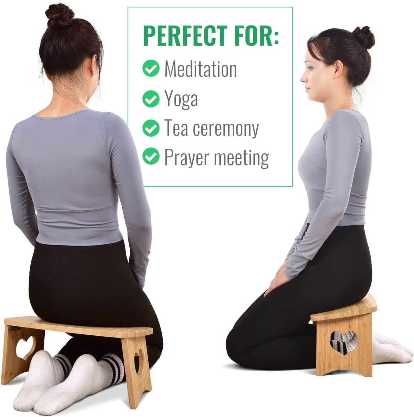 Folding Meditation Bench with Kneeling Meditation Bench Kneeling Stool