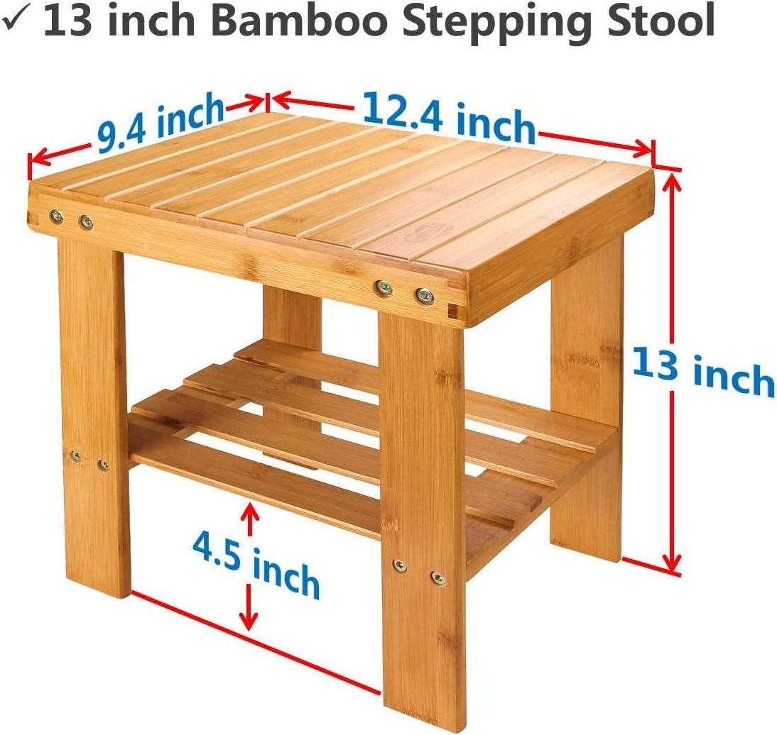 Selected Bamboo Shower Stool Small 13 Inch