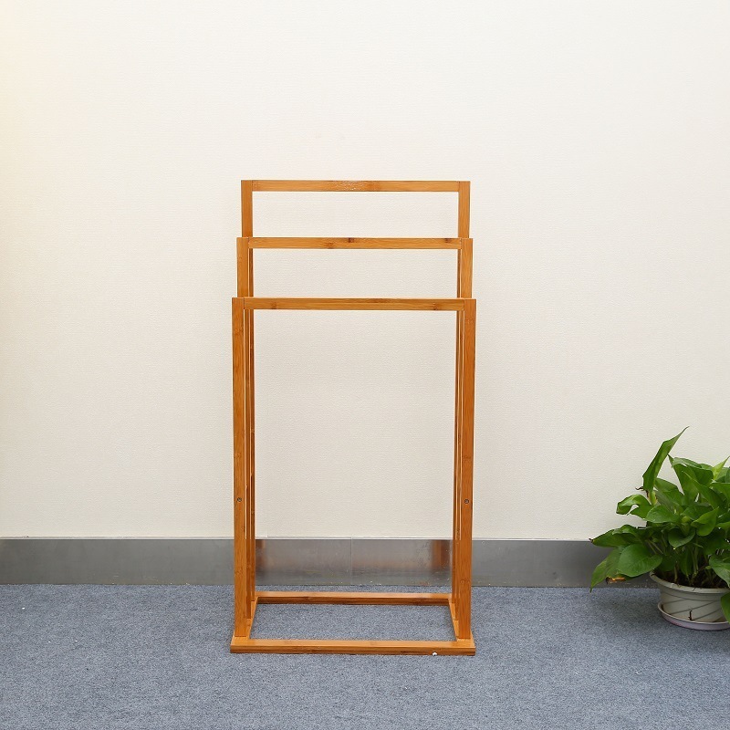 New Product 2021 Modern Stylish Bamboo Towel Stand Rack for Bathroom