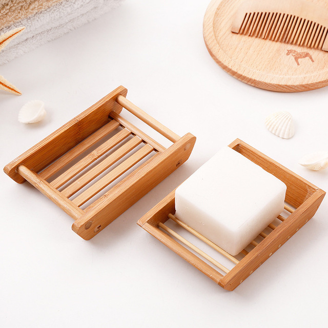 Eco Friendly Hotel non-slip Draining Bamboo Wooden Soap Dish