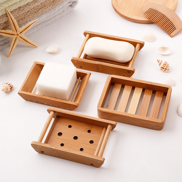 Eco Friendly Hotel non-slip Draining Bamboo Wooden Soap Dish