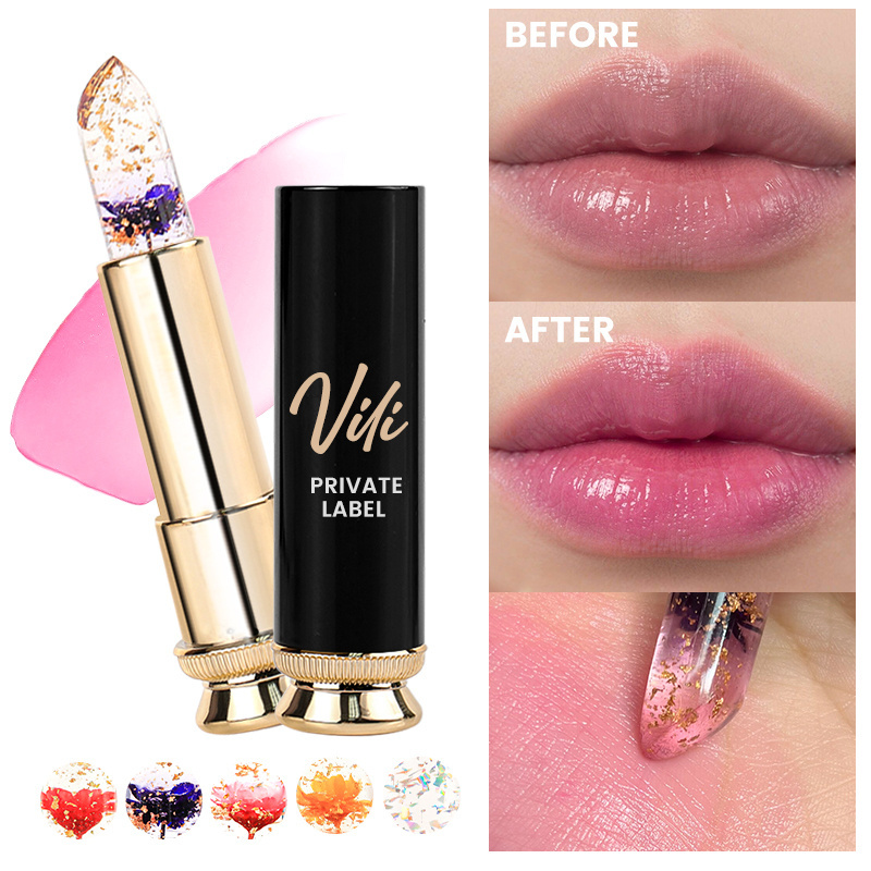 Moisturizing Flower Lipstick Color Changing Vegan Cruelty Free Glitter Lip Balm Stick Manufacturer