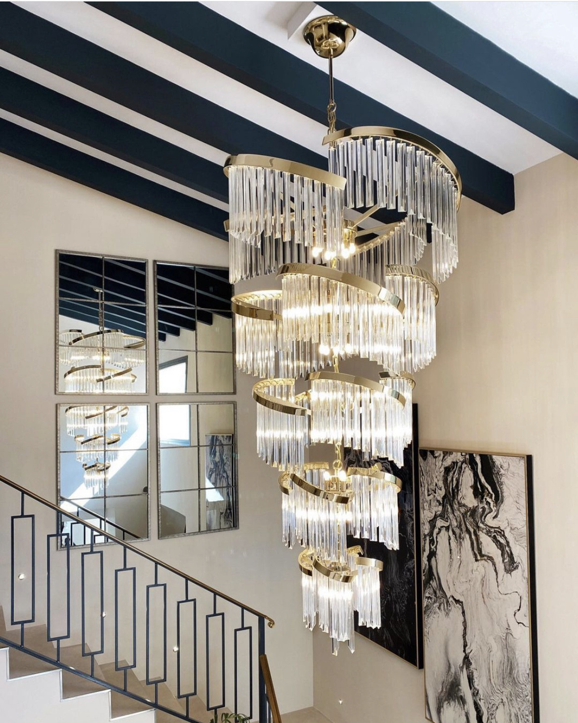 Modern art Crystal Light elegant design Villa Hotel Lobby stairwell crystal glass ceiling chandelier lights luxury crystal lamp