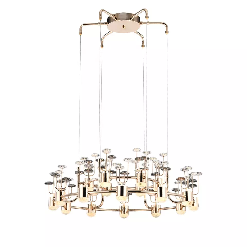 Modern champaign gold light of luxury crystal large chandelier Stylish lighting pendant lamp