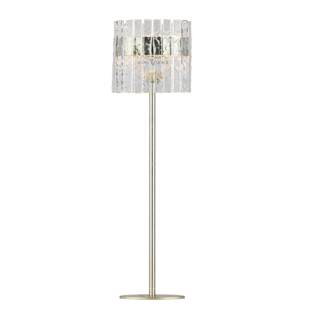 Modern luxury floor lamp hand-made silver foil home decor light  champagne handmade glass villa living room floor lamp