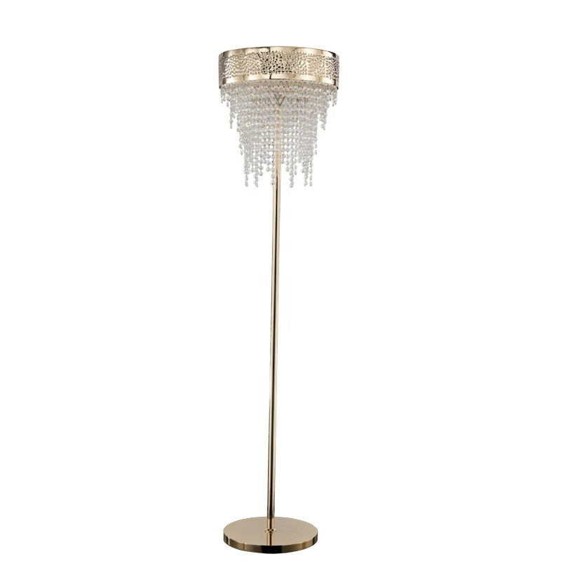 2024 Modern luxury chandelier nordic style Gold all-copper luxury crystal floor lamp Modern floor lamp