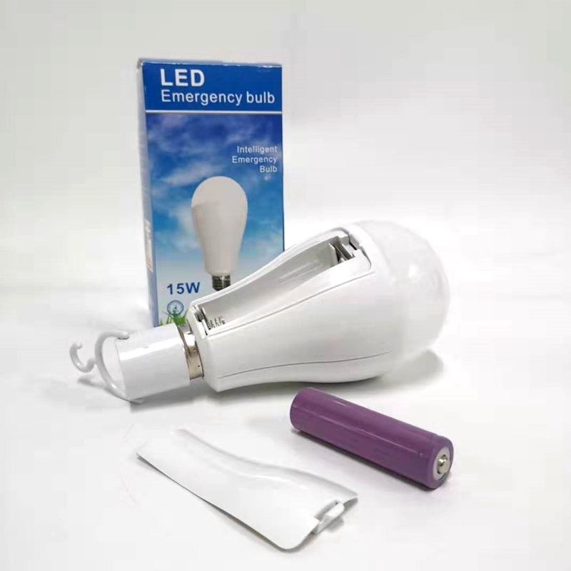 15W 2 years warranty new design 2 battery E27 B22 AC DC rechargeable bulb