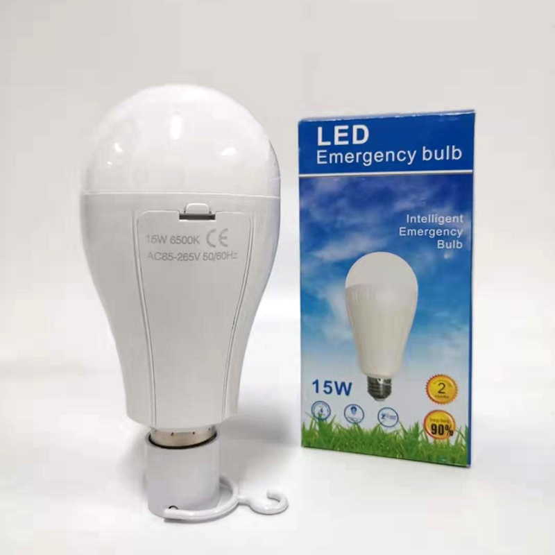 15W 2 years warranty new design 2 battery E27 B22 AC DC rechargeable bulb