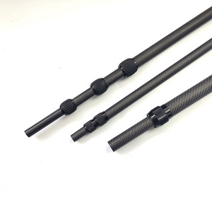 OEM Customized Carbon Fiber Telescopic Pole High Strength Carbon Fibre Telescopic Pole for 5m 15m 45 Feet Cleaning Pole