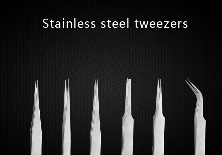 Clamping tools straight and curved stainless steel tweezers electronic components eyebrow tweezers eyelash tweezers