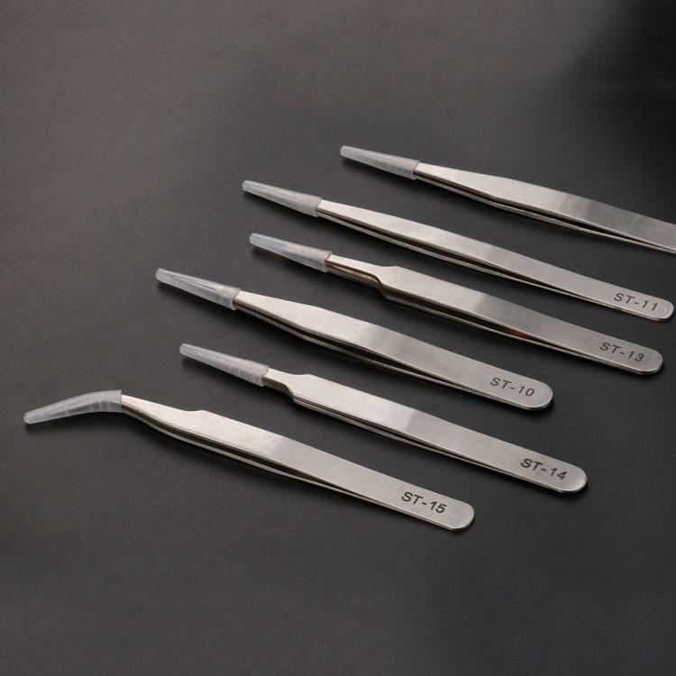 Clamping tools straight and curved stainless steel tweezers electronic components eyebrow tweezers eyelash tweezers