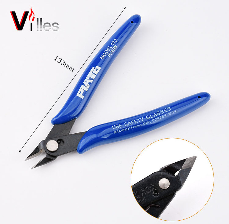 PLATO 170 Hand Tools Electrical Wire Cutters Cutting Pliers Nipper Anti-slip Rubber Mini Diagonal Pliers