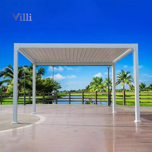 OEM Pergola Aluminium Outdoor gazebo Motorized Remote Control Louvered Pergola For Garden Villa