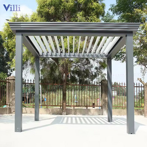 Customized Leisure Shading Pergolas Bioclimatica 6x3m Pergola Aluminum Outdoor Motorized Garden Pavilion Gazebo With Led Light