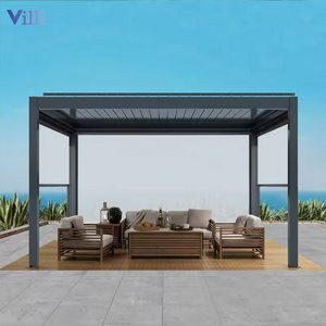 Outdoor Shaded Villa Backyard Sunshade Windproof Pergola 3x6m Garden Aluminum Frame Electric Control Corrosion Resistant Gazebo