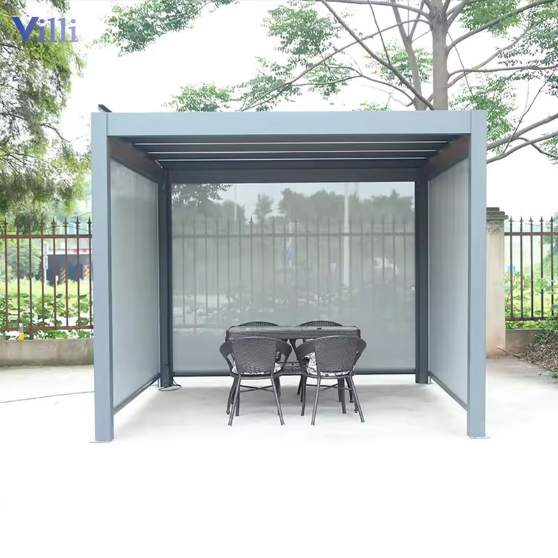 Outdoor Shaded Villa Backyard Sunshade Windproof Pergola 3x6m Garden Aluminum Frame Electric Control Corrosion Resistant Gazebo