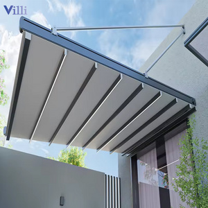 Waterproof PVC Folding Retractable Pergola Roof Motorized Awning Patio Canopy Pergola With Shade