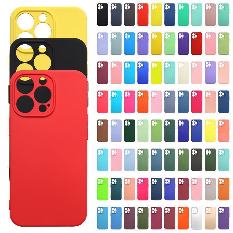 New Custom Solid Color Cell Phone Case for Apple iPhone 12 13 14 Pro Max Official Original Logo Liquid Silicone Phone Case Cover