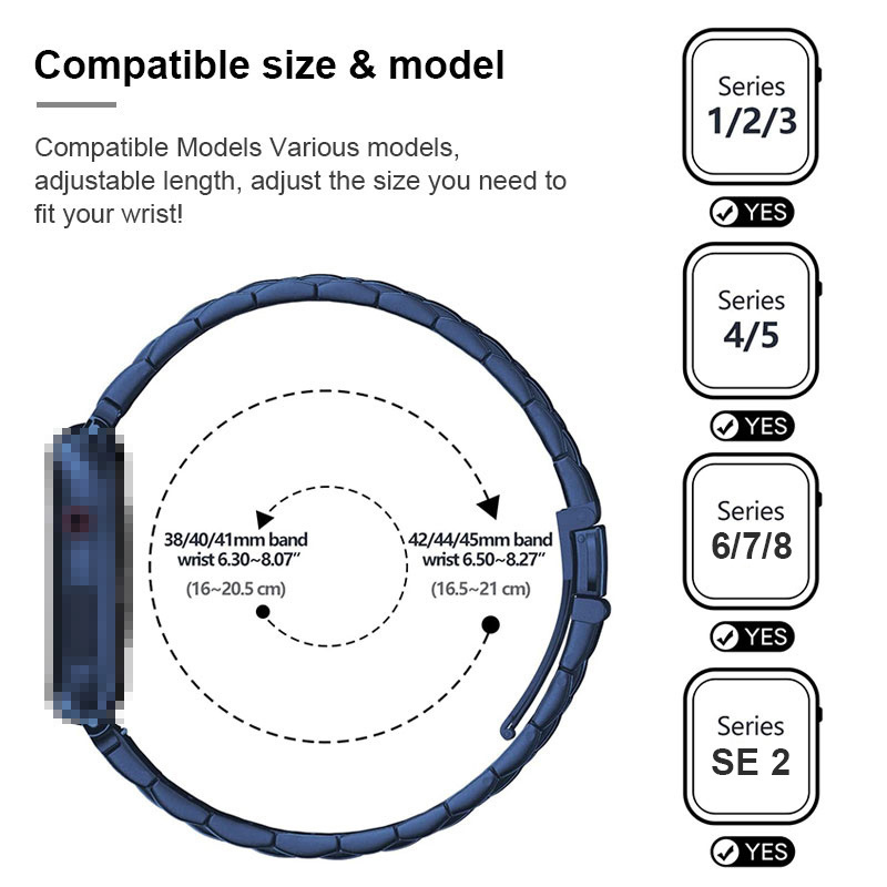 Stainless Steel Metal Watch Band for iWatch Series 8 7 6 5 4 Strap Wristband for Apple Watch Stainless Steel Bands 42mm 44mm