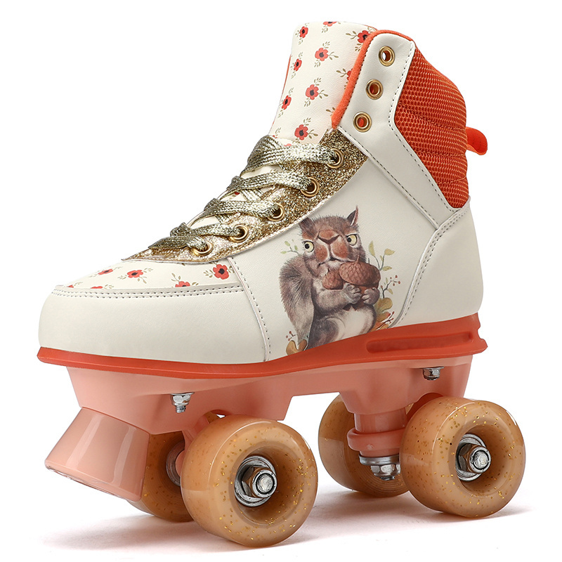 Customize Brand Professional Roller Skate Shoes Detachable Quads 4 Wheels Outdoor Sport Games Skating Shoes for Children