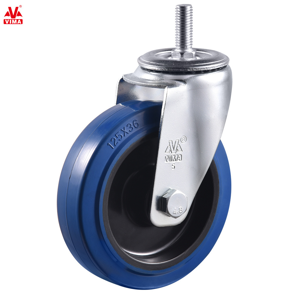 VIMA Professional 4 5 6 8 inch Trolley Moving Wheel Rubber Swivel Heavy Duty Caster Industrial Castor Wheel with Brake