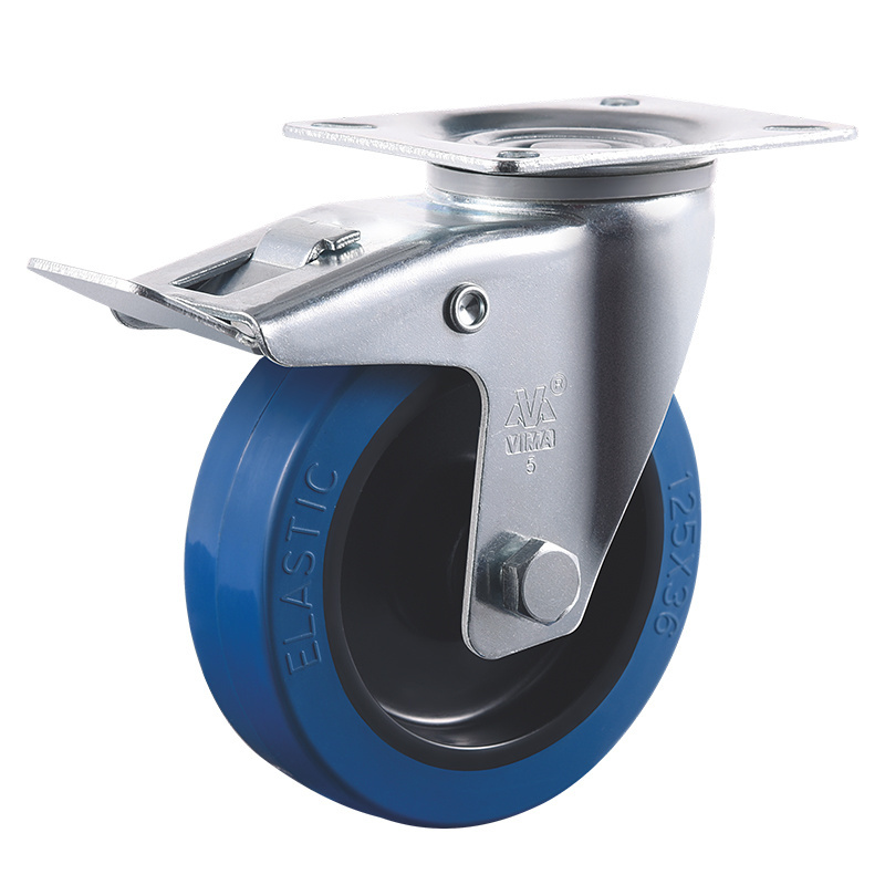 VIMA 3.5 4 5 6.5 8 inches wholesale price Rubber and Metal Swivel Plate Industrial Casters Wheels