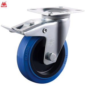 VIMA Professional 4 5 6 8 inch Trolley Moving Wheel Rubber Swivel Heavy Duty Caster Industrial Castor Wheel with Brake