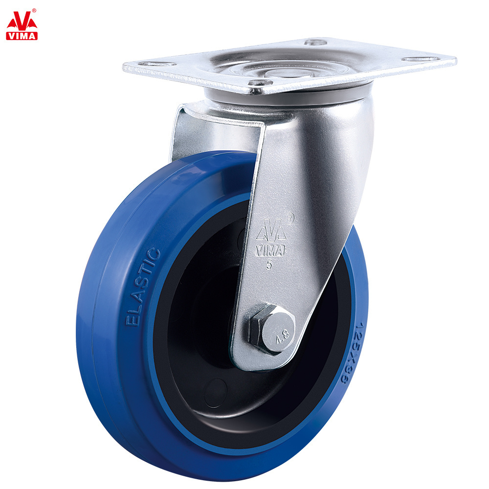 VIMA Professional 4 5 6 8 inch Trolley Moving Wheel Rubber Swivel Heavy Duty Caster Industrial Castor Wheel with Brake