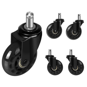 VIMA 2 Inch Set of 5 without brake Replacement Chair Caster Wheels for Desk and Gaming Clear